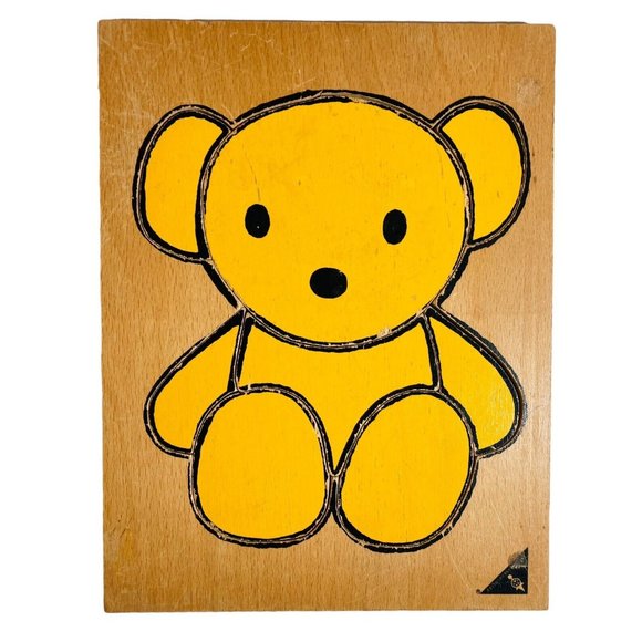 Ravensburger Wooden Jigsaw Puzzles 8-Piece (2) Teddy Bear & Eskimo Vintage 1970s - Picture 2 of 9